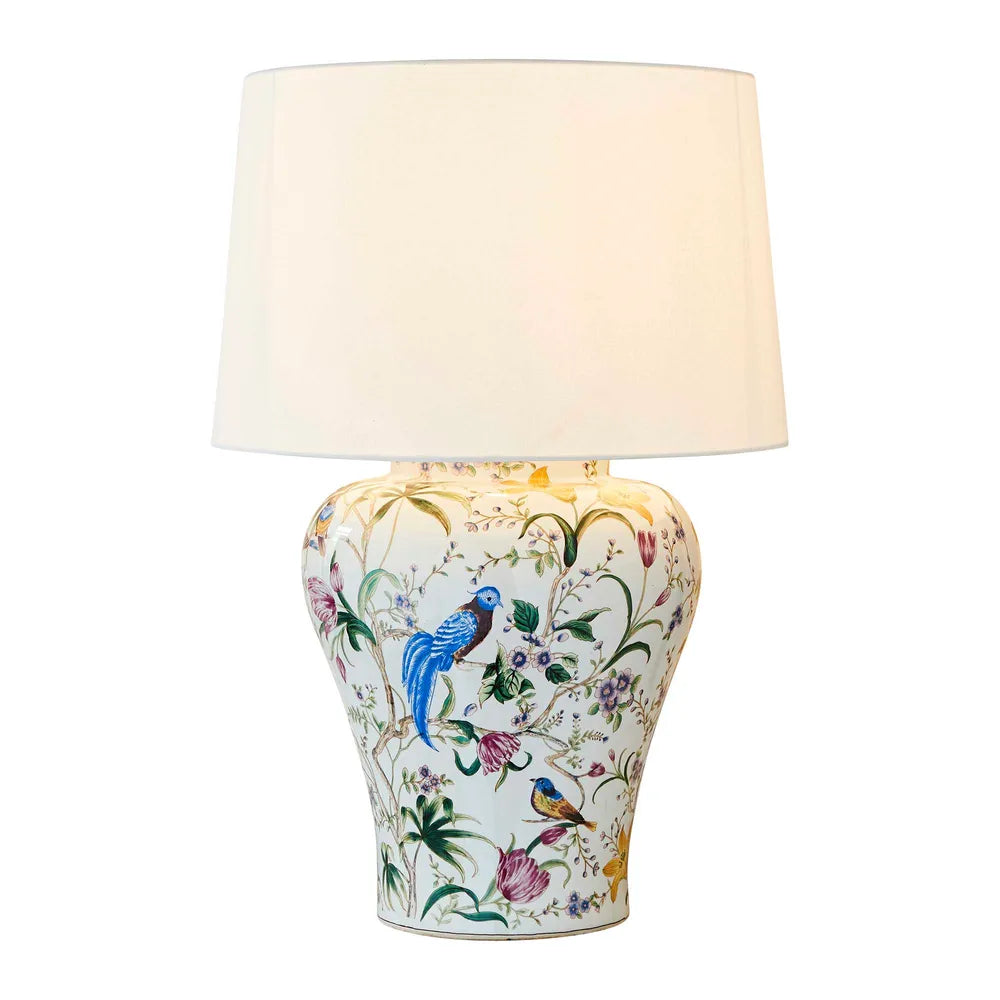Raffles Bird Ceramic Table Lamp Base in White