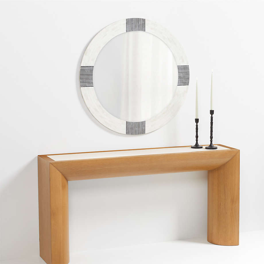 Roma Bone Round Wall Mirror