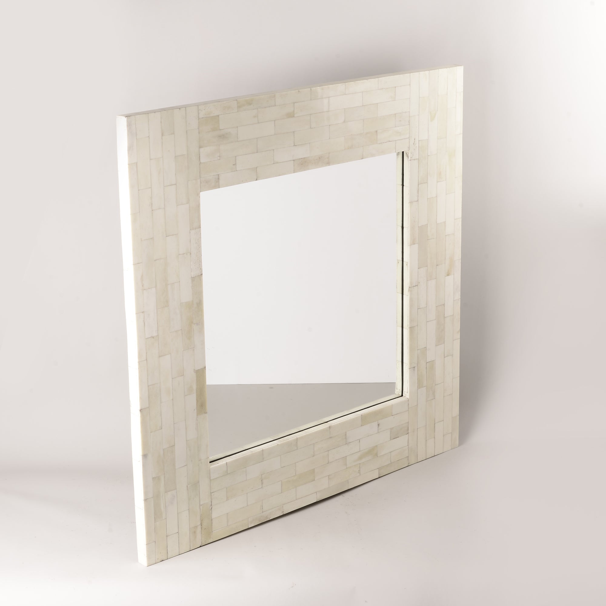 Square Bone Inlay Wall Mirror