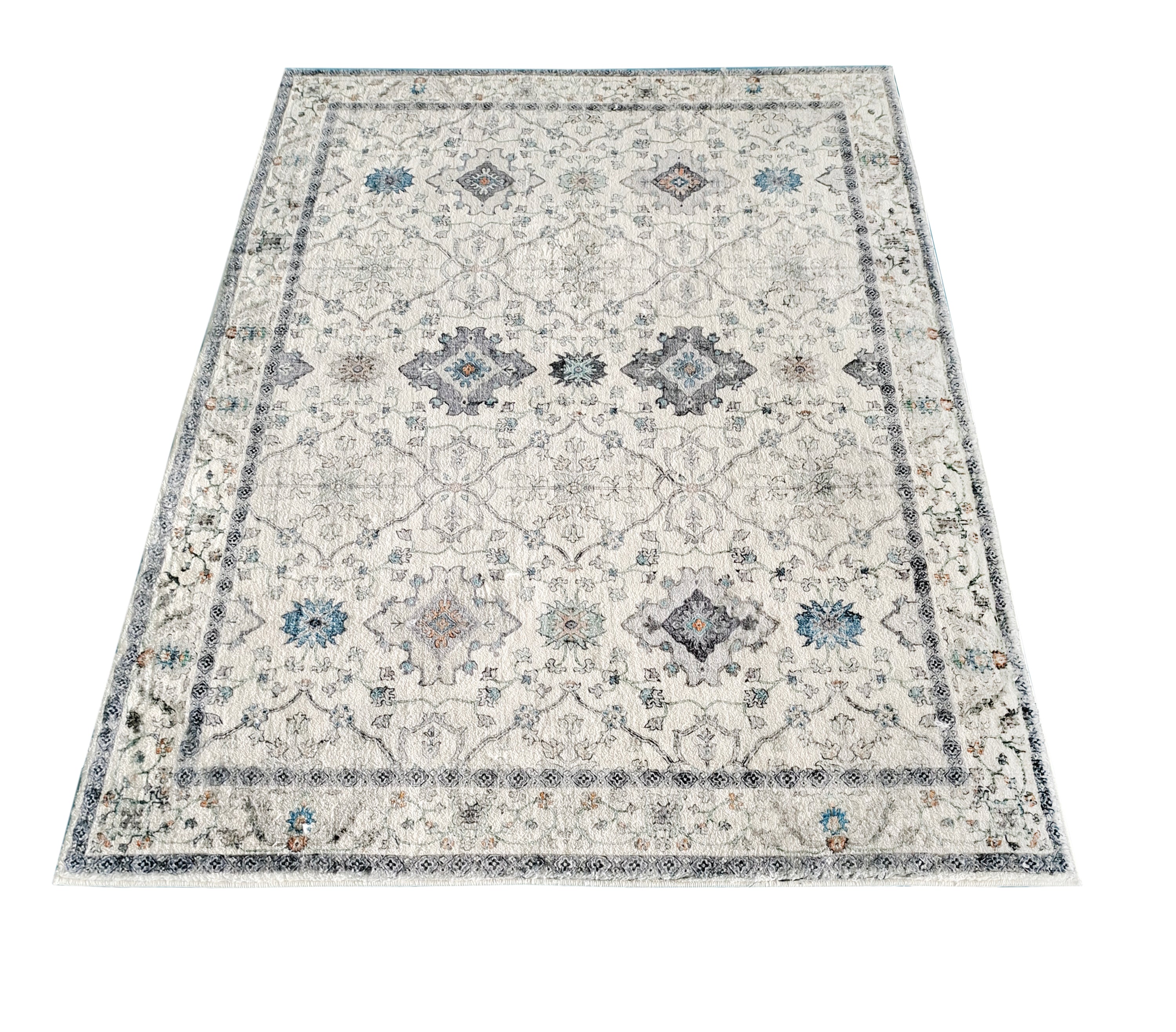 Susa Ivory Traditional Distressed Rug