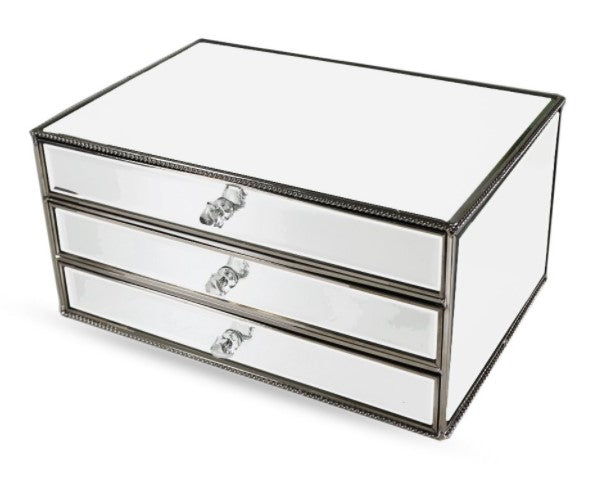 Mirrored Jewellery Box With 3 Drawers