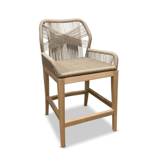 String Weave & Oak Counter Stool