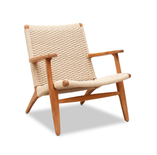 String Weave & Teak Easy Chair