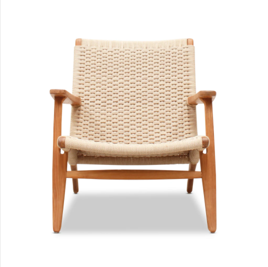 String Weave & Teak Easy Chair