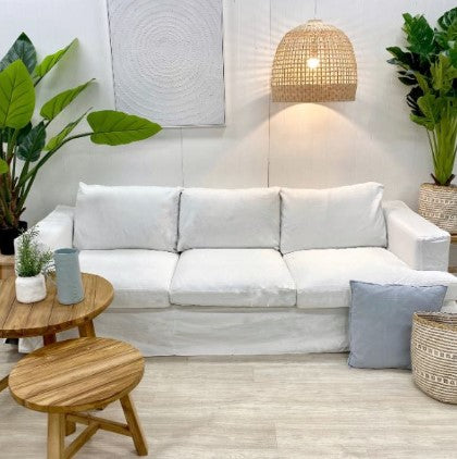 Newport Sofa in White Cotton