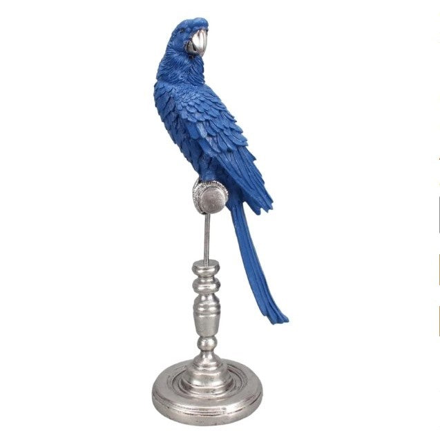 Parrot on Stand in Indigo
