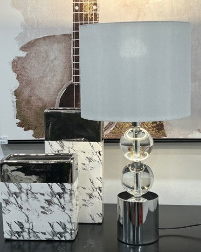 Windsor Silver Table Lamp with Shade