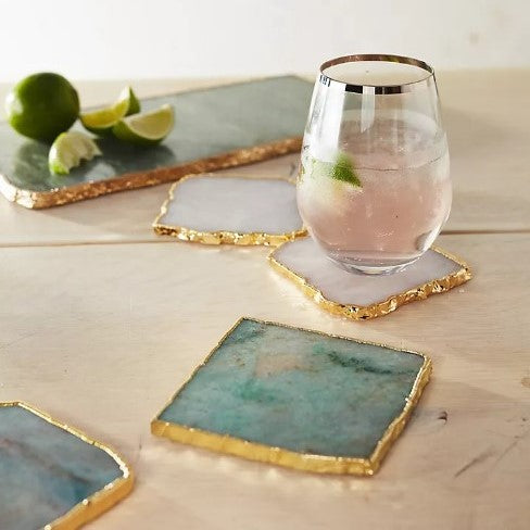 Agate Coaster in Teal