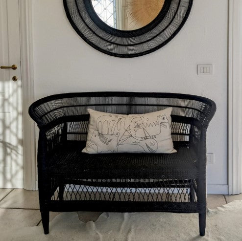 Genuine Malawi Love Seat 2 Seater in Black