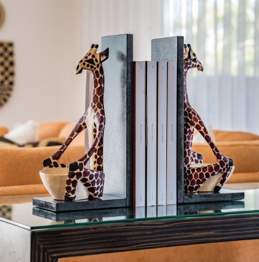 Sitting Giraffe Bookends