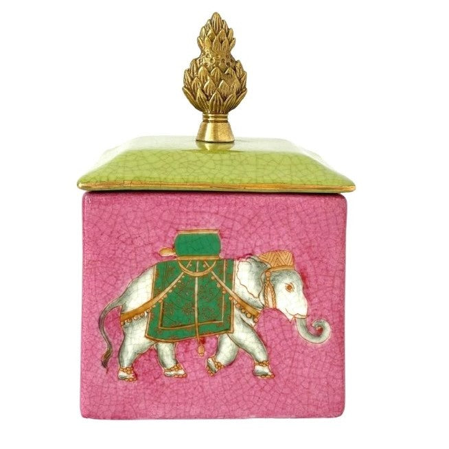 Elephante Trinket Box in Cerise Pink