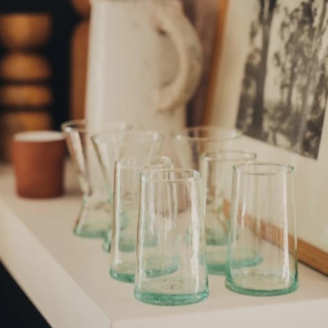 Moroccan Recycled Glass - Set of 4 - Tumbler