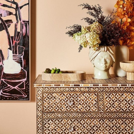 Timber Inlay 4 Drawer Chest in Celtic Pattern