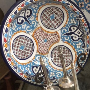 Tangier Multi-Coloured Shallow Serving Bowl