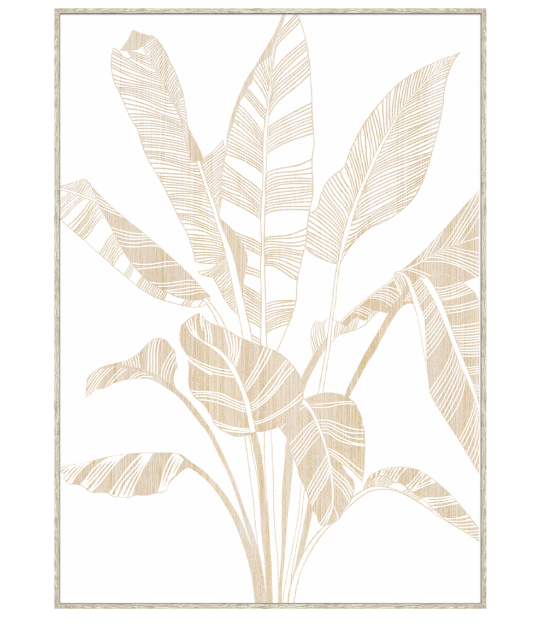 Tropical Leaves Carved Wallart II