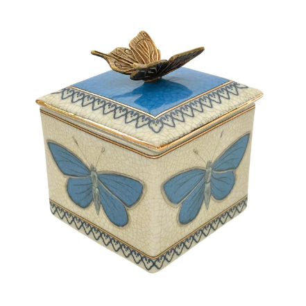 Butterfly Trinket Box in Blue