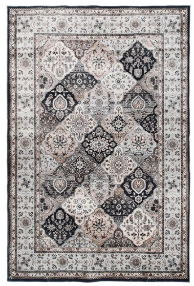 Noir Machine Washable Rug in Grey