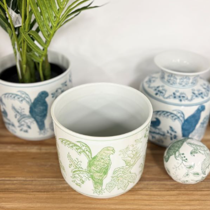 Chinoiserie Planter in Sage