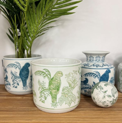 Chinoiserie Planter in Sage