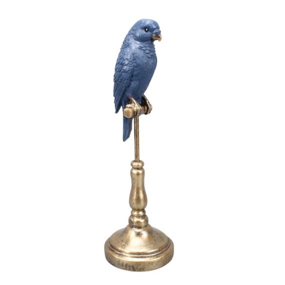Budgerigar on Stand in Blue