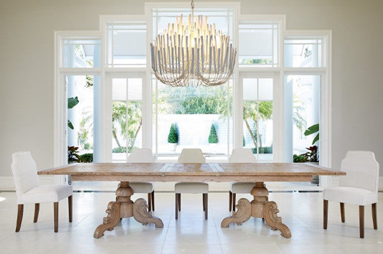 Helsinki Wooden Chandelier in White