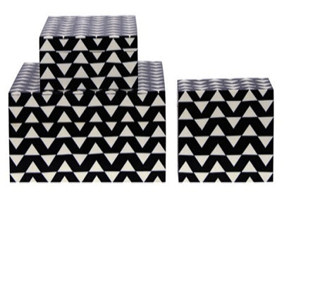 Bone Inlay Box in Triangle Pattern
