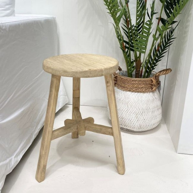 Palu Recycled Timber Classic Round Stool