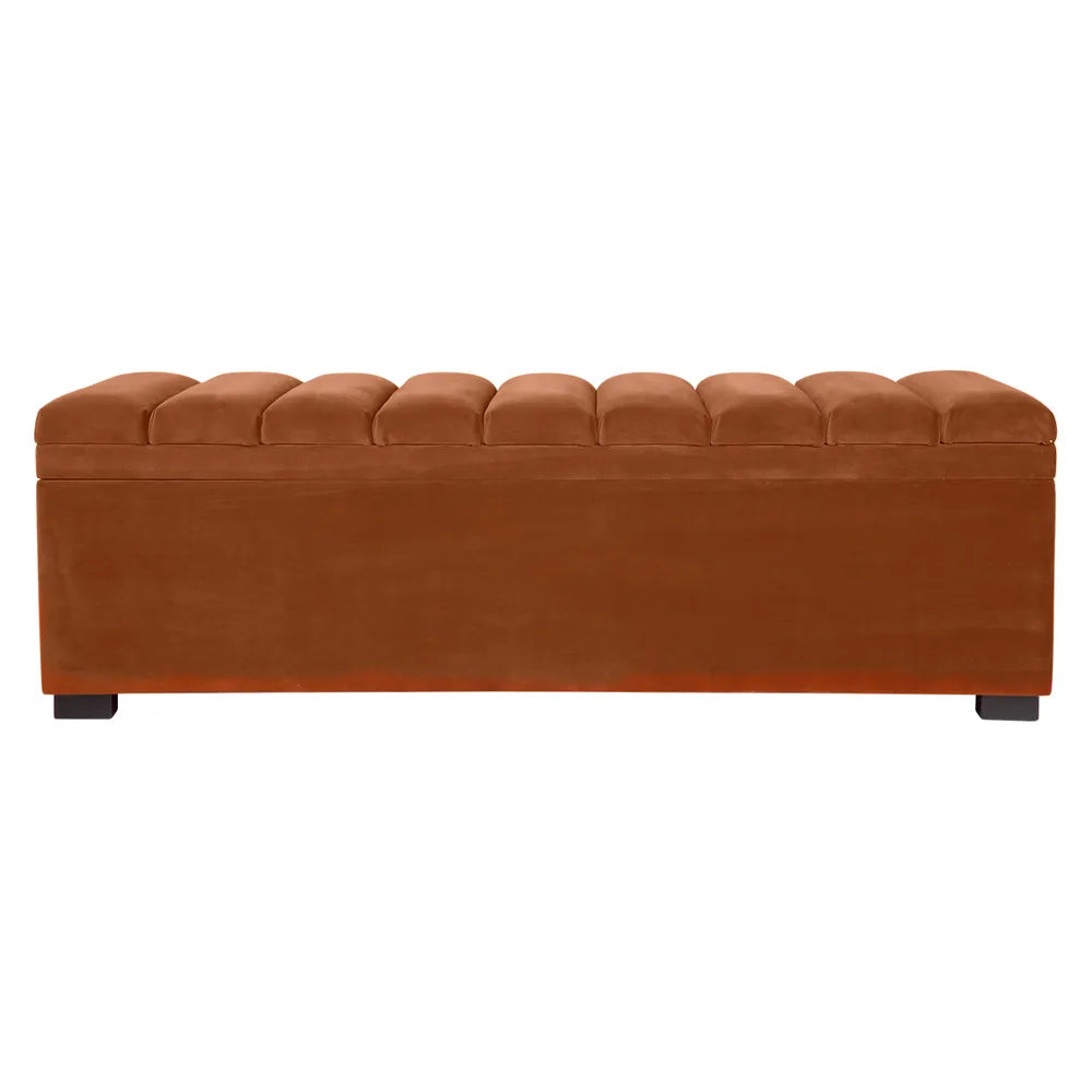 Soho Storage Bench Ottoman in Caramel Velvet
