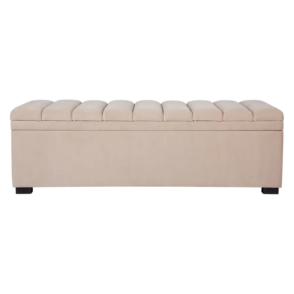 Soho Storage Bench Ottoman in Nude Velvet