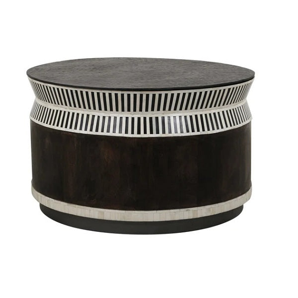 Bone Inlay Coffee Table in Charlston Black