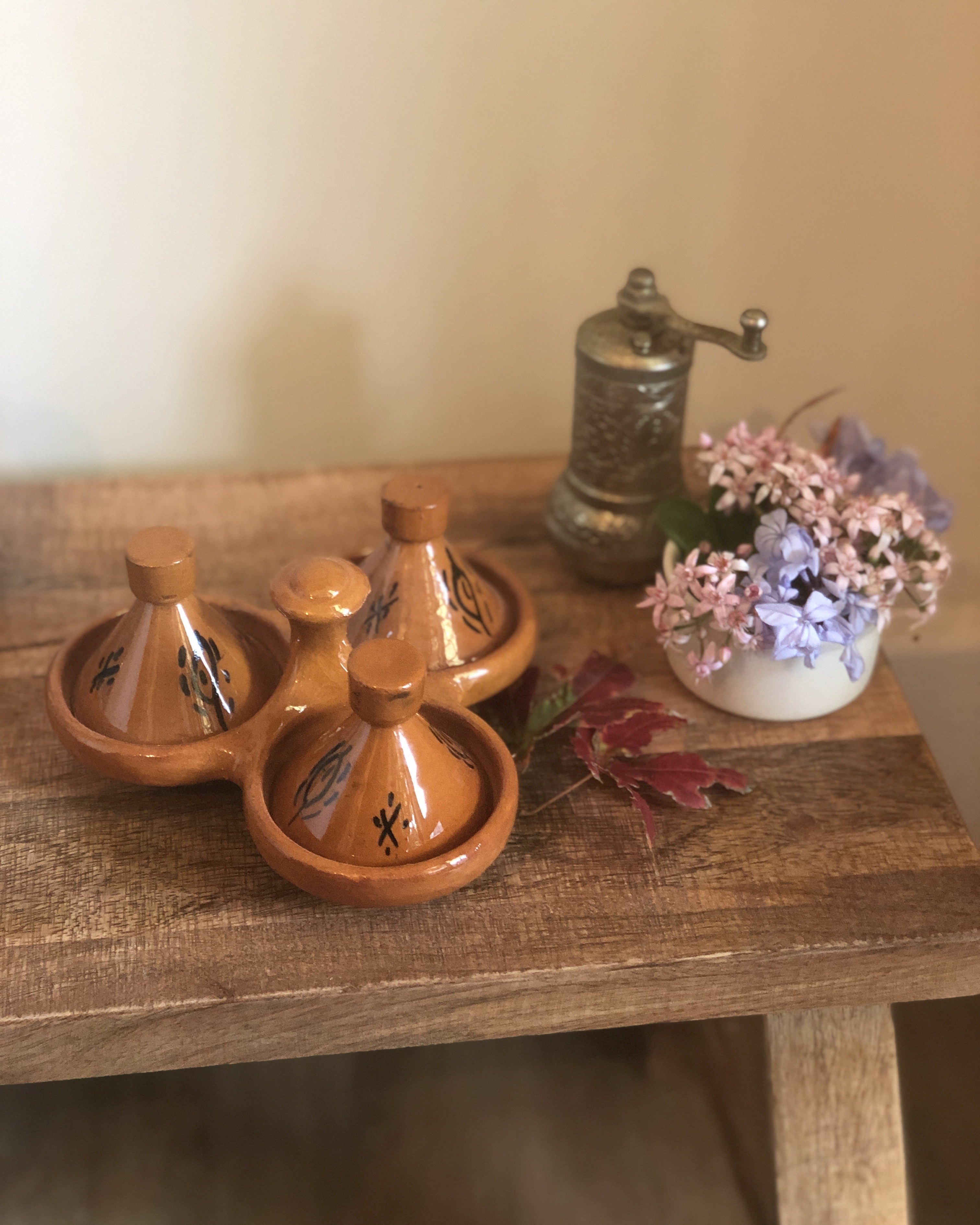 Mini Triple Tagines in Terra Cotta