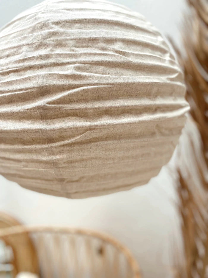 The Athena Round Linen Pendant in Natural