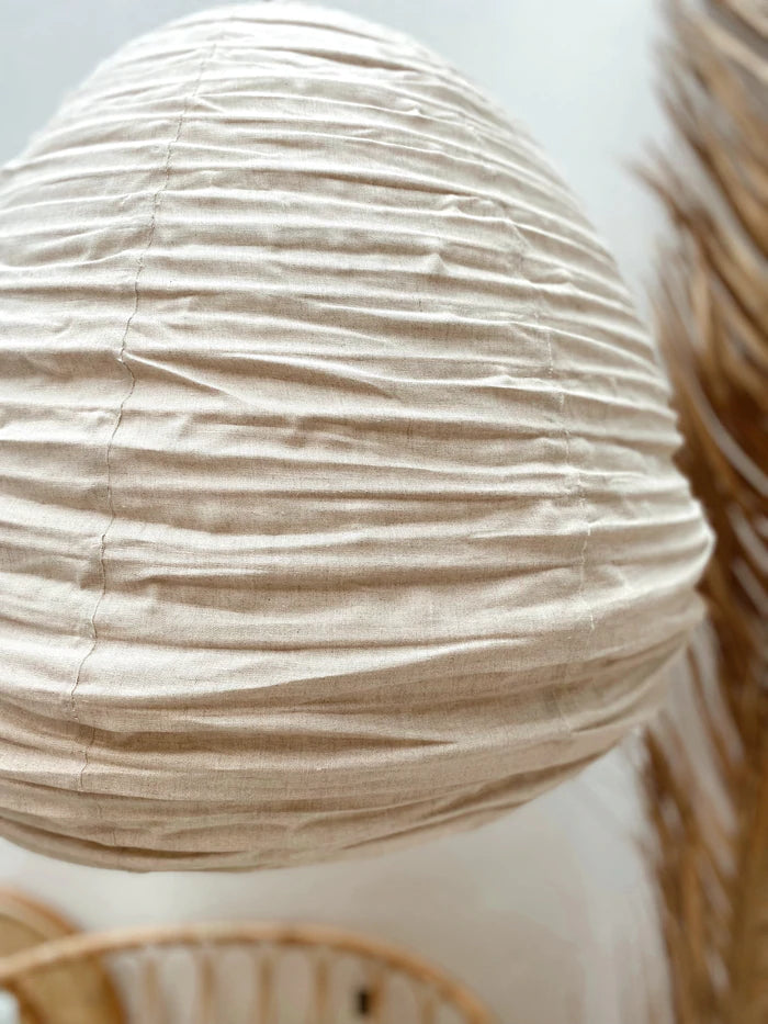 The Athena Pear Linen Pendant in Natural