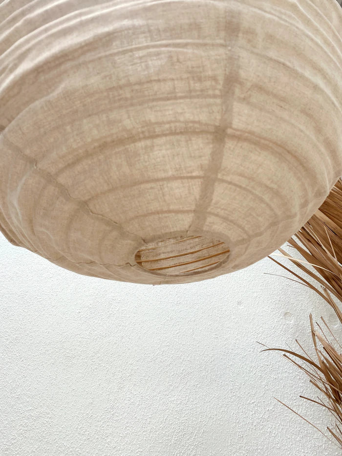The Athena Pear Linen Pendant in Natural