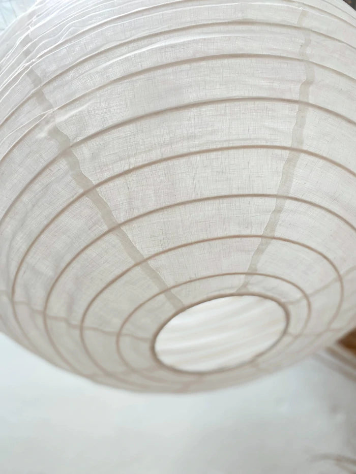 The Athena Round Linen Pendant in White