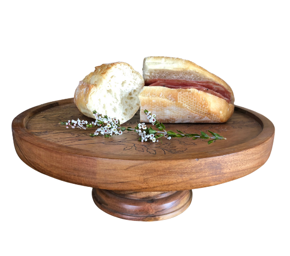 Leura Acacia Footed Serving Board/Cake Stand