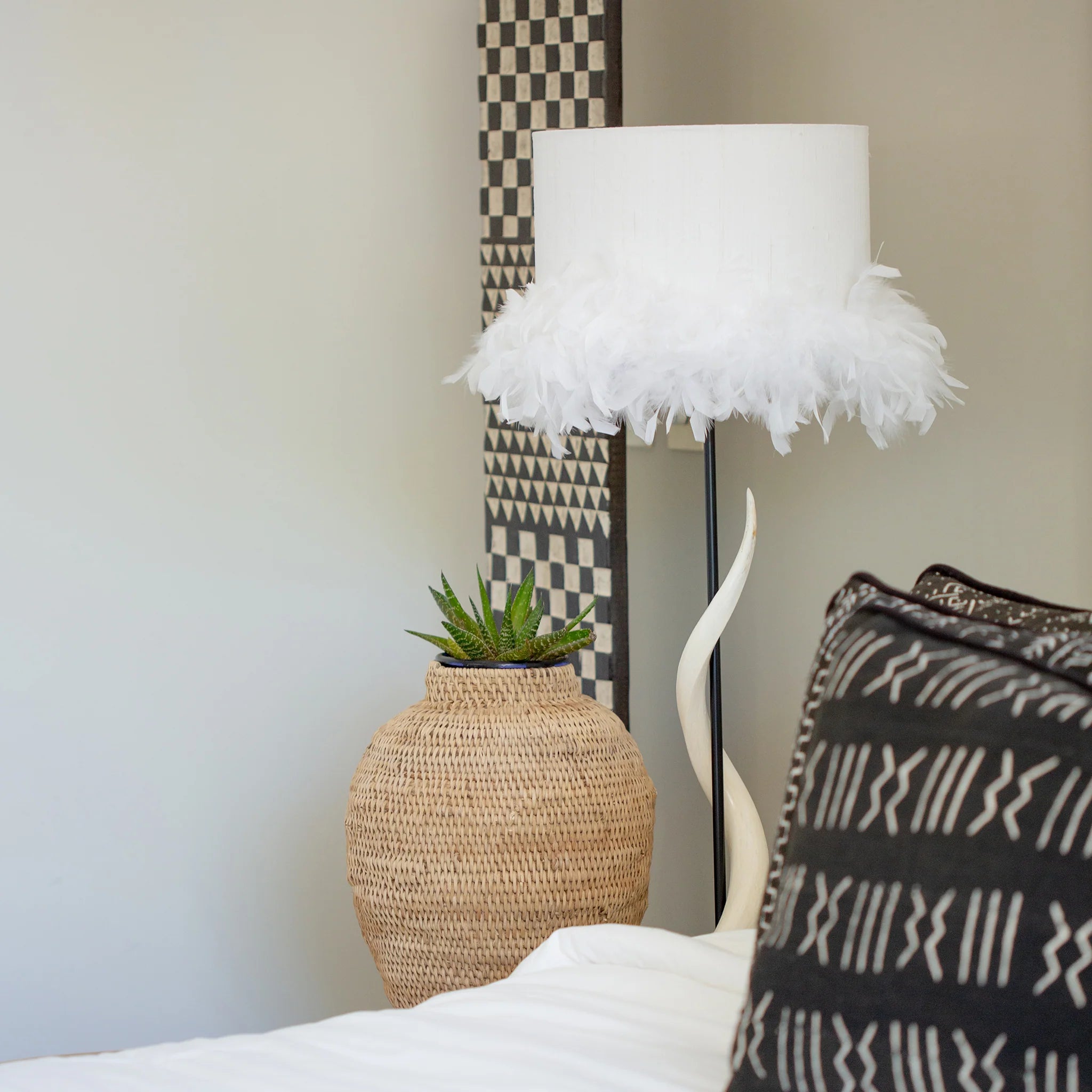 Ostrich Feather Lamp Shade