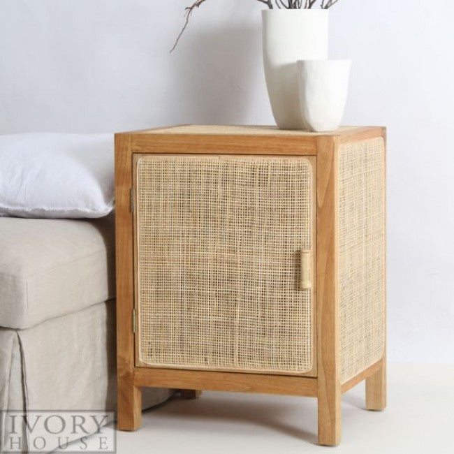 Natural Split Rattan Bedside Table
