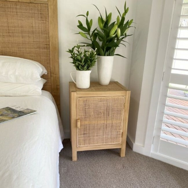 Natural Split Rattan Bedside Table