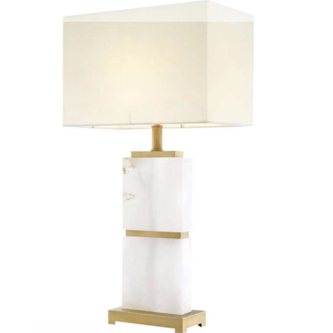 Marble & Gold Table Lamp with Shade