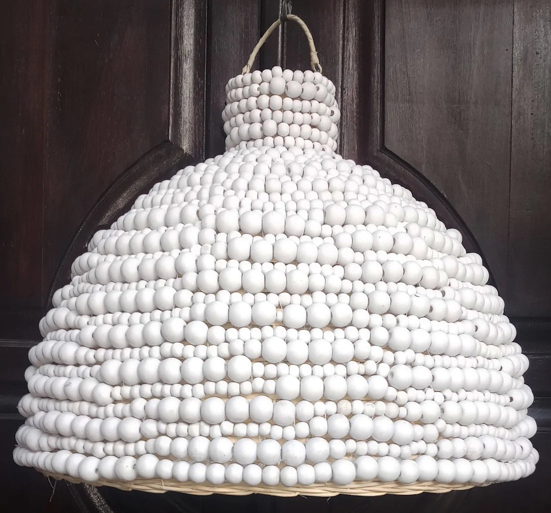 Wooden Bead Pendant Light