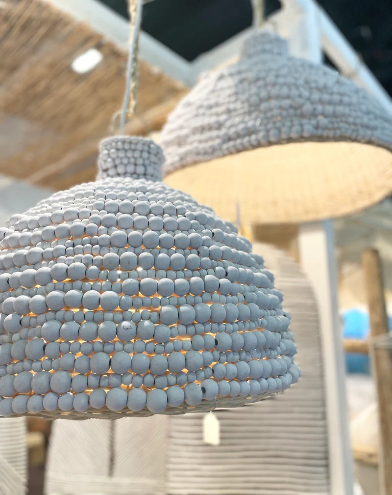 Wooden Bead Pendant Light