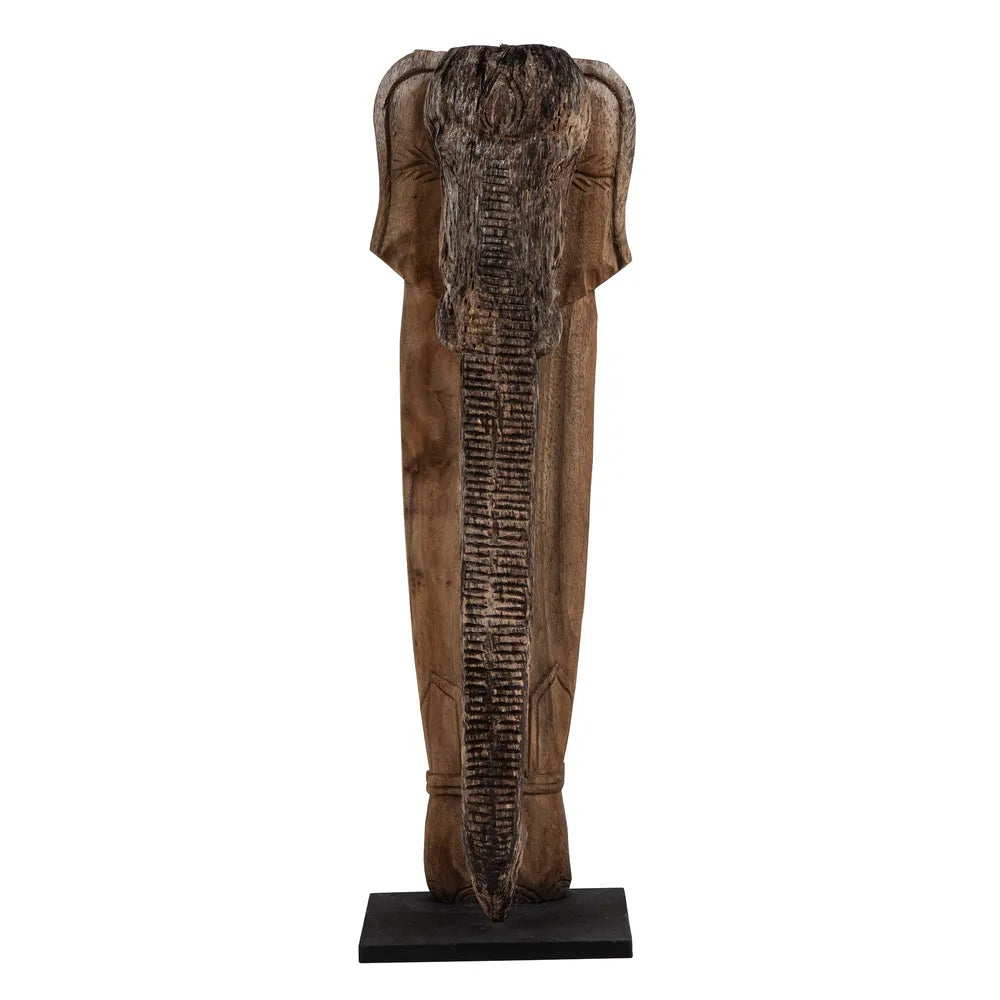 Wooden Elephant Head in Dark Brown