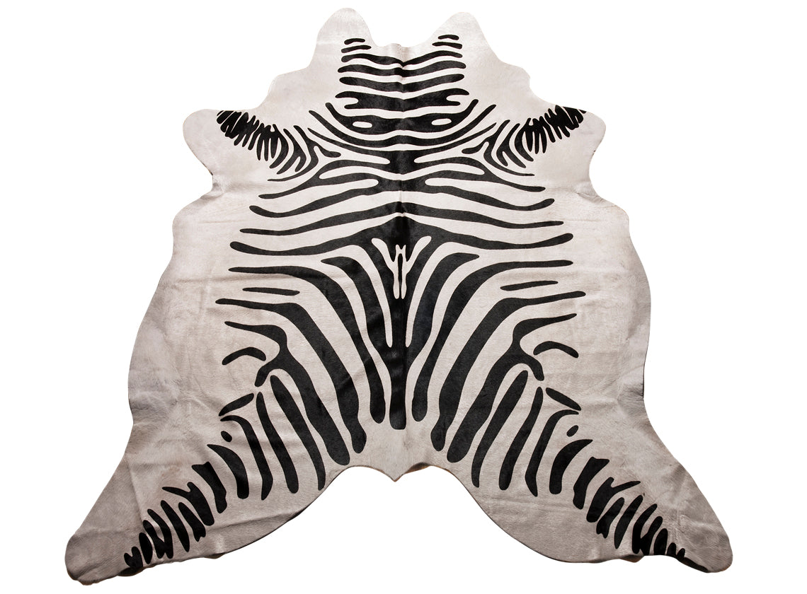 Zebra Print Cow Hide Rug