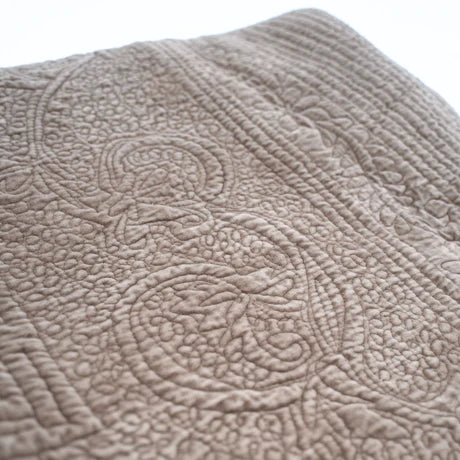 Velvet Embroidered Quilt in Titanium