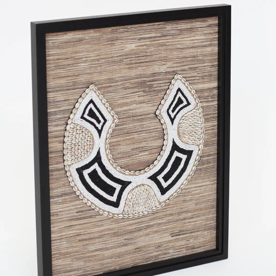 Shell African Horseshoe on Grass Weave Artwork