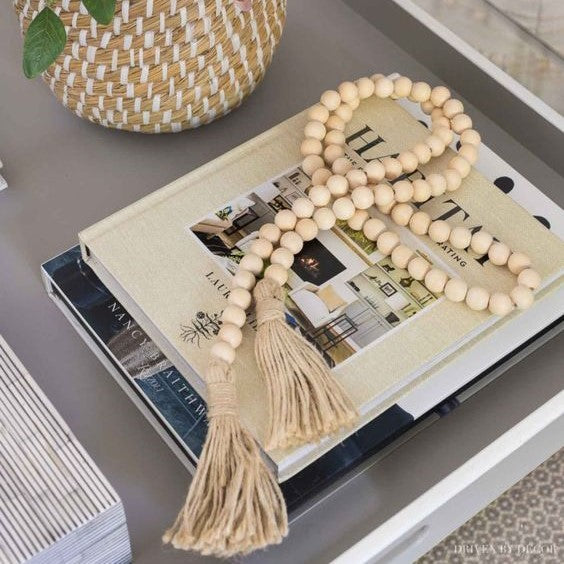 Saffron Wooden Hanging Beads