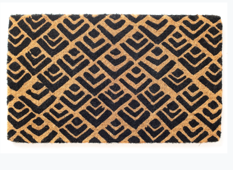 Block Print 100% Coir Doormat