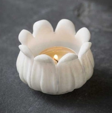 Petalled Marble Candle Holder