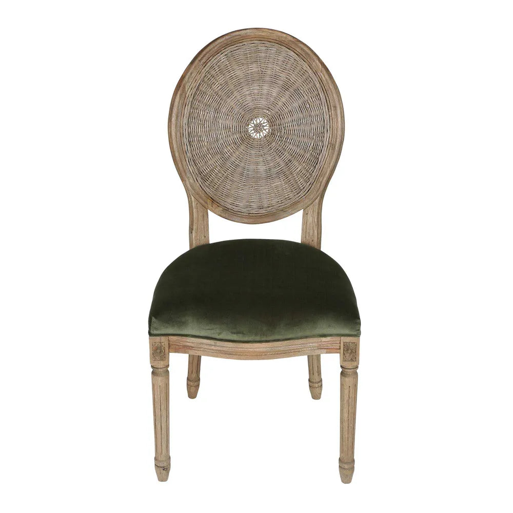 Marinha Oak Chair with Olive Seat Upholstery